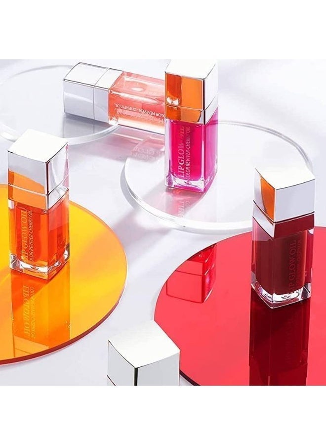 ChicAbode 3 Pcs Plumping Lip Oil, Hydrating Gloss Tinted Balm, Care Transparent Toot Long Lasting Nourishing Glow Non-sticky Big Brush Glitter Shine Primer Tint, 001Pink + 012Rosewood + 003Raspberry - Image 2